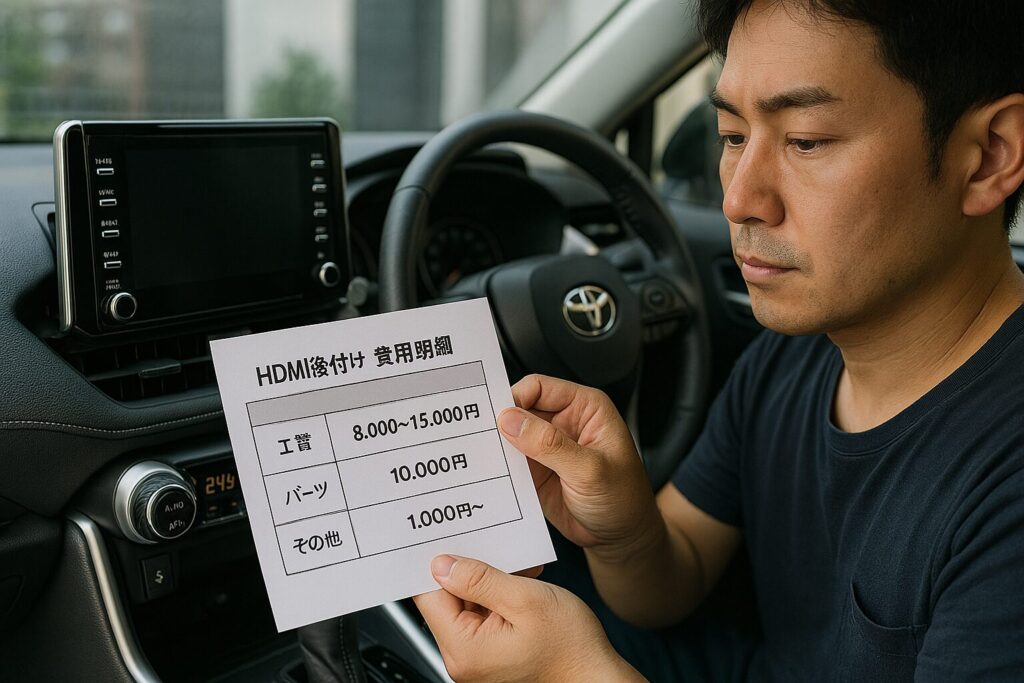 トヨタ純正ナビのHDMI後付け工賃はいくら?相場と内訳を解説