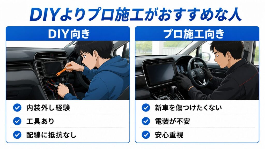 取り付けはDIYよりプロ施工がおすすめな人